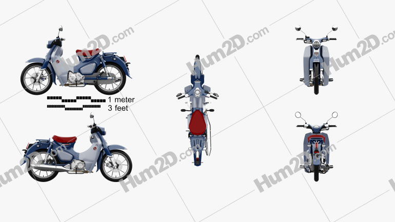 Honda Super Cub C125 2019 Moto clipart