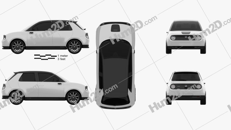 Honda e 2019 car clipart