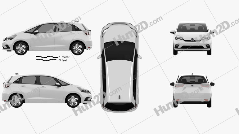 Honda Jazz e:HEV 2020 car clipart