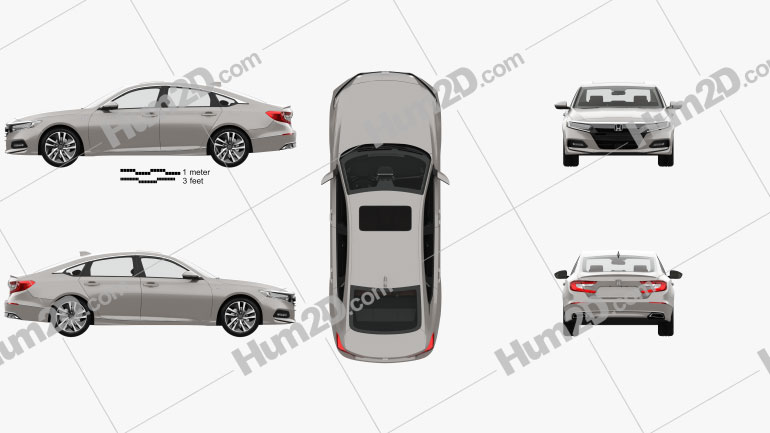 Honda Accord Touring sedan with HQ interior 2018 car clipart