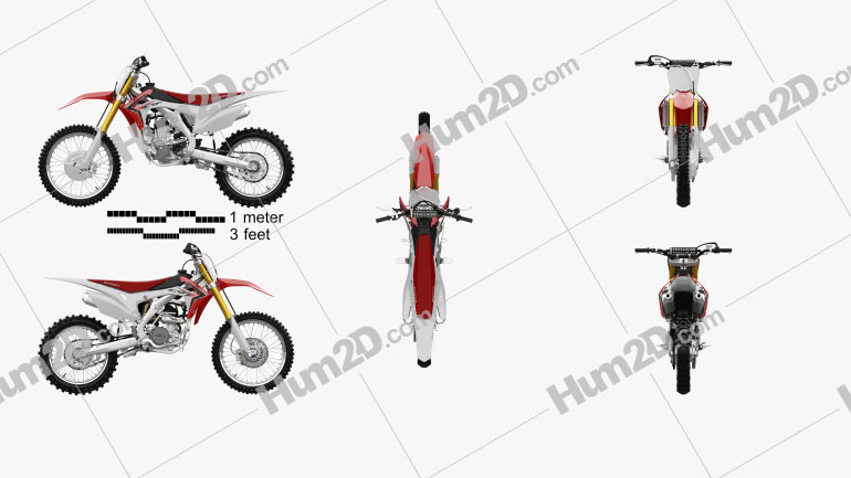 Honda CRF250R 2014 Motorcycle clipart