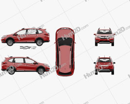 Honda BR-V with HQ interior 2016 car clipart