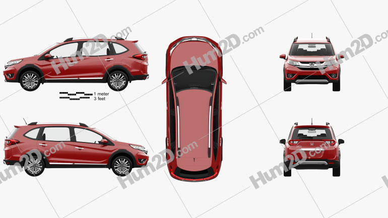 Honda BR-V with HQ interior 2016 car clipart