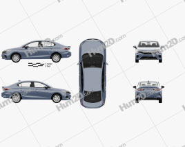 Honda City with HQ interior 2019 car clipart