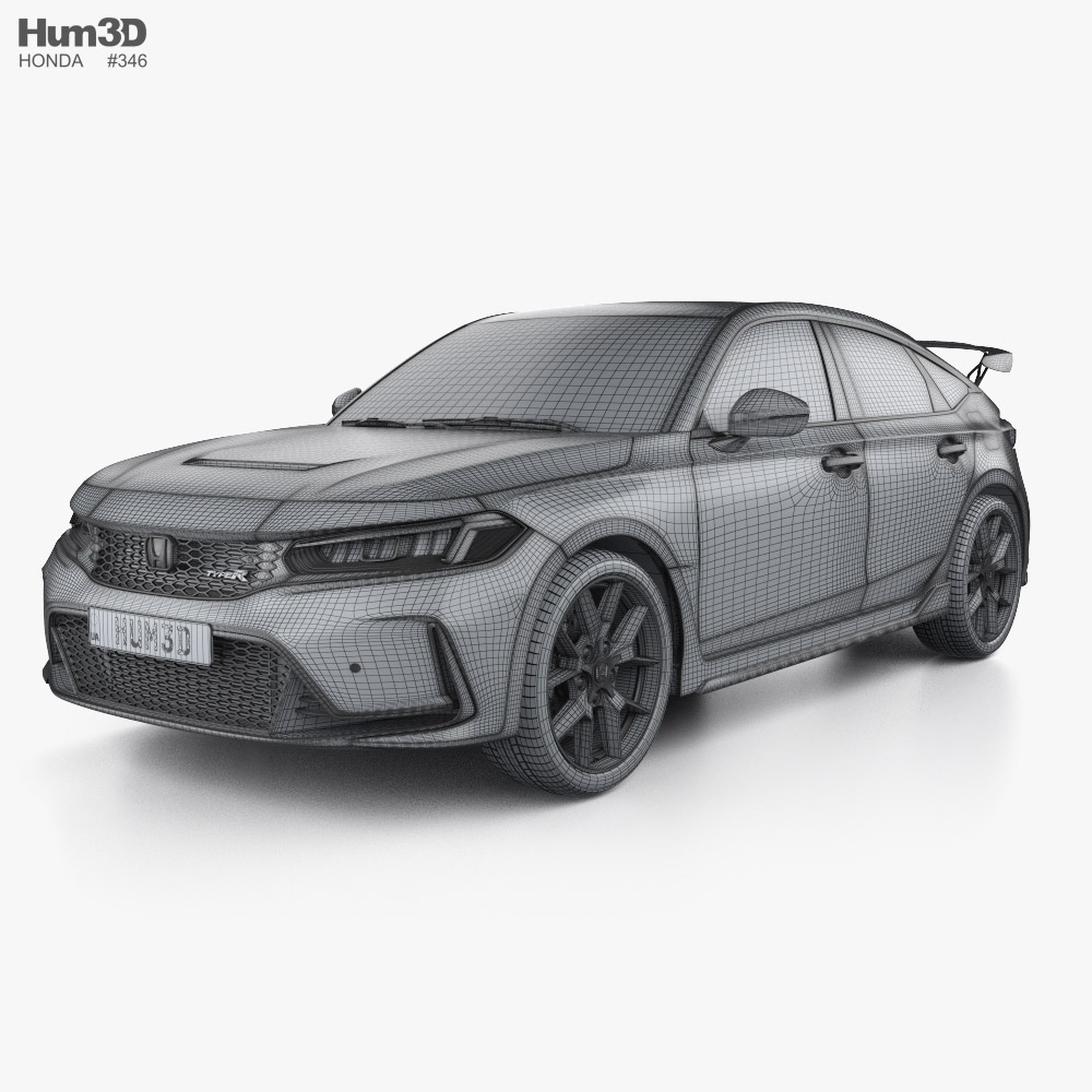 Honda Civic hatchback Type R 2024 car clipart