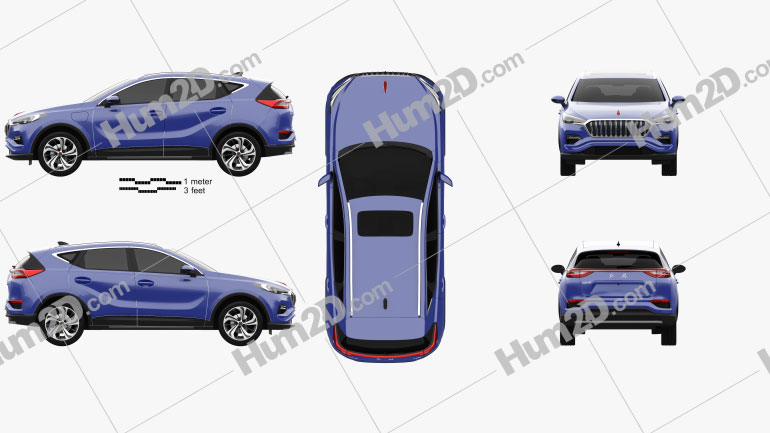 Hongqi E-HS3 2019 car clipart