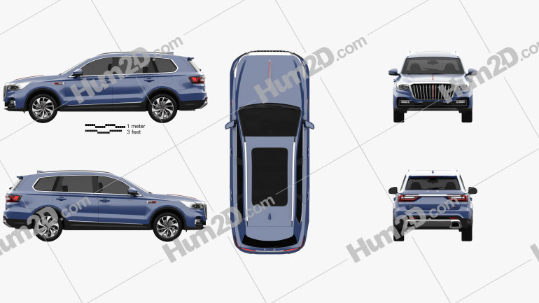 Hongqi HS7 2020 car clipart