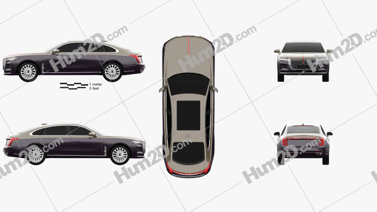 Hongqi H9 2020 car clipart