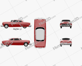 Hudson Hornet 2-door 1954 car clipart