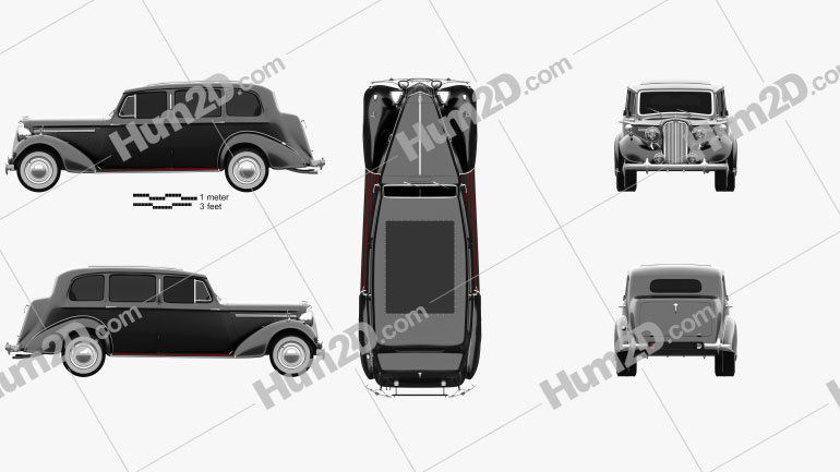 Humber Pullman Limousine 1945 car clipart