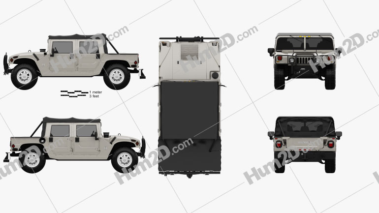 Hummer H1 pickup 2005 PNG Clipart
