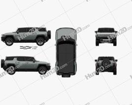 GMC Hummer EV SUV 2023 car clipart
