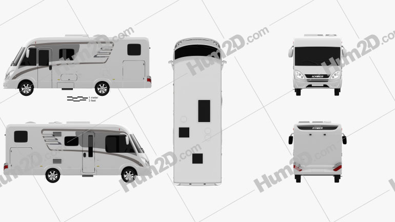 Hymer Blueprints for Download in PNG, PSD | Hum2D