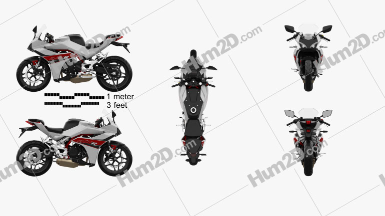 Hyosung GD250R 2015 Motorcycle clipart