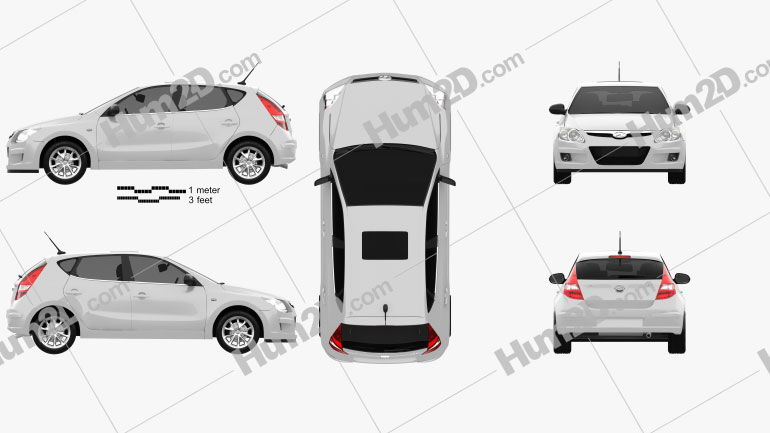 Hyundai i30 2010 car clipart