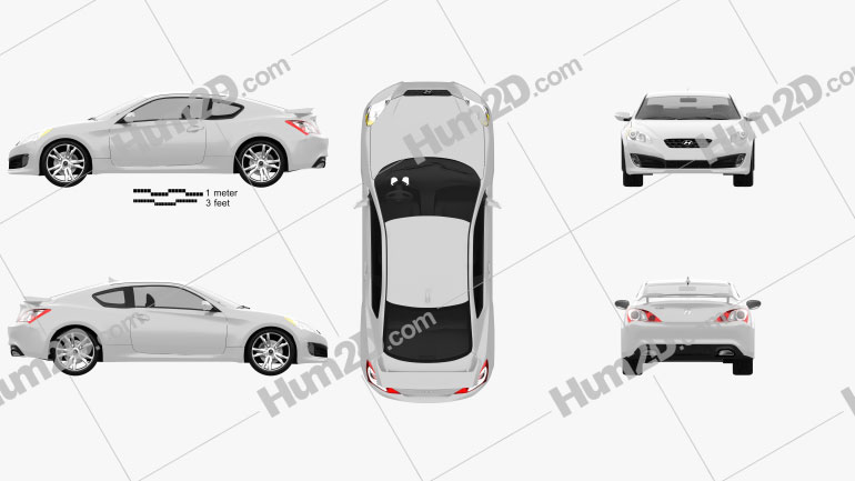 Hyundai Genesis Coupe 2011 Clipart and Blueprint - Download Vehicles ...