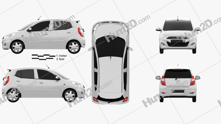 Hyundai i10 2011 car clipart