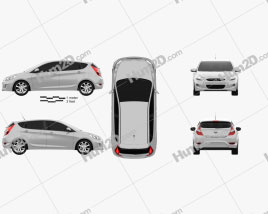 Hyundai Accent (i25) Hatchback 2012 car clipart