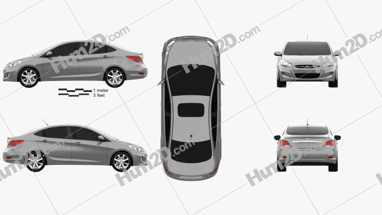 Hyundai Accent (i25) Sedan 2012 Blueprint