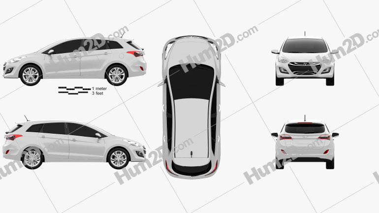 Hyundai i30 (Elantra) Wagon 2013 car clipart