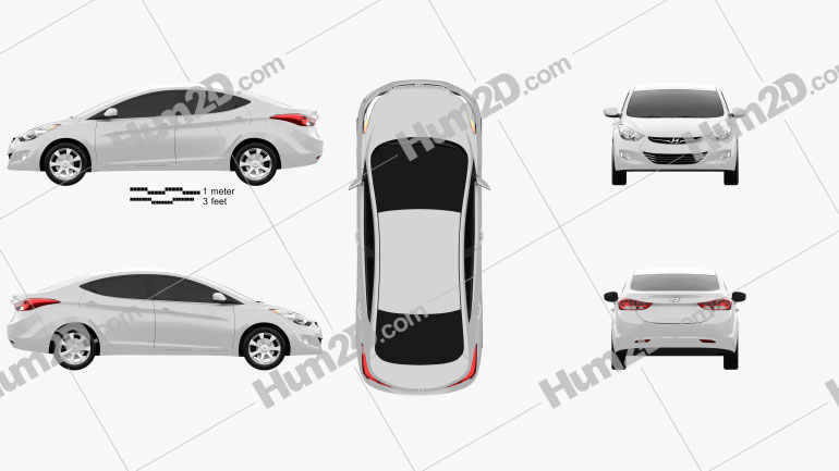 Hyundai Elantra (i35) Sedan 2012 Clipart Bild