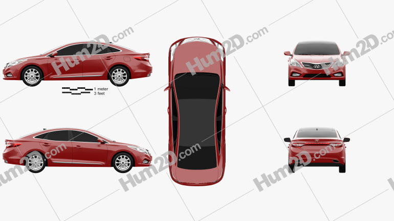 Hyundai Grandeur (HG) 2012 car clipart