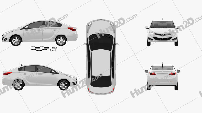 Hyundai HB20S 2013 Clipart and Blueprint - Download Vehicles Clip Art ...