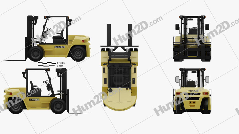 Hyundai 70DS-7E Forklift 2012 Blueprint