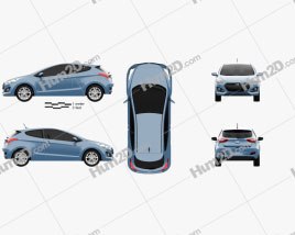 Hyundai i30 3-türig Schrägheck 2013 car clipart