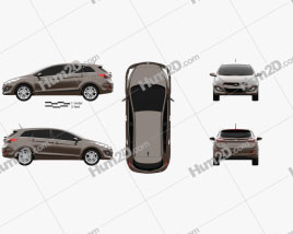 Hyundai i30 de 5 portas wagon (EU) 2013 car clipart