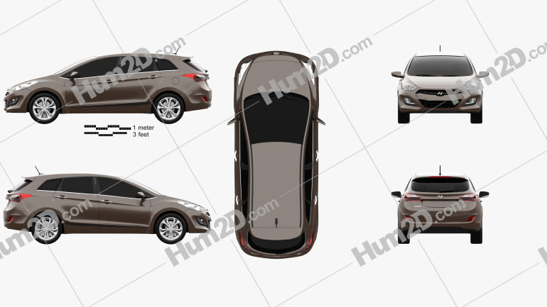 Hyundai i30 5-door wagon (EU) 2013 car clipart