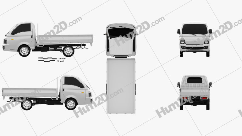 Hyundai HR Flatbed Truck 2013 Blueprint