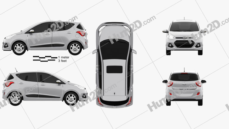 Hyundai i10 2014 car clipart