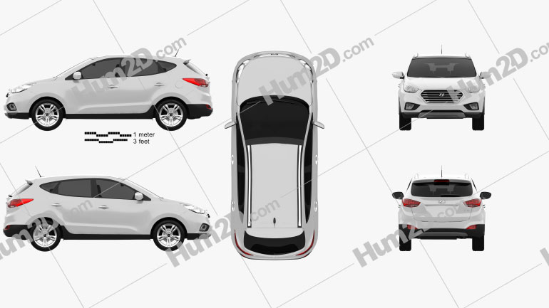 Hyundai Tucson (ix35) Fuel Cell 2012 Clipart Bild