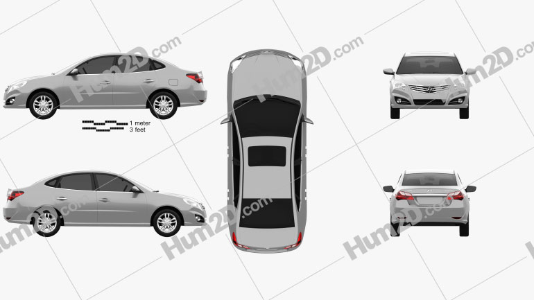 Hyundai Elantra Yue Dong 2011 car clipart