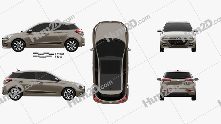 Hyundai Elite i20 2014 car clipart