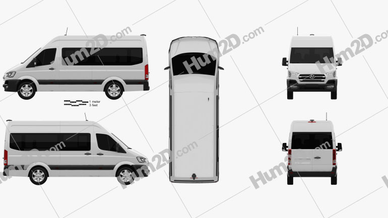 Hyundai H350 Passenger Van 2015 Clipart Image