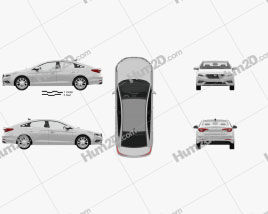 Hyundai Sonata (LF) mit HD Innenraum 2014 car clipart