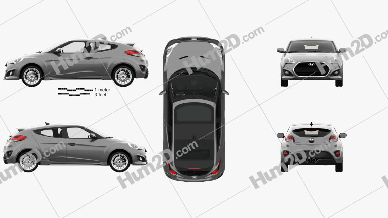 Hyundai Veloster Turbo with HQ interior 2014 car clipart