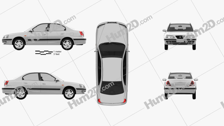 Hyundai Elantra (XD) 2003 car clipart