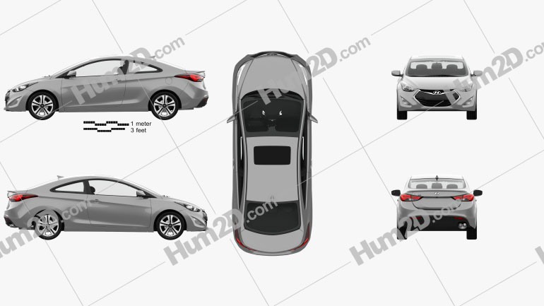 Hyundai Avante (JK) coupe with HQ interior 2014 Blueprint
