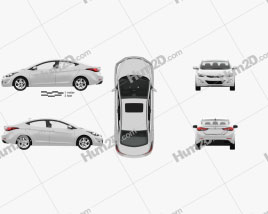 Hyundai Avante (MD) sedan com interior HQ 2014 car clipart