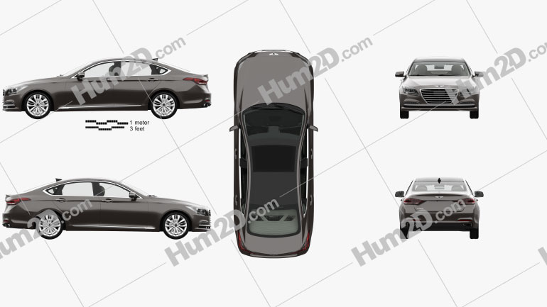 Hyundai Genesis (DH) with HQ interior 2014 car clipart