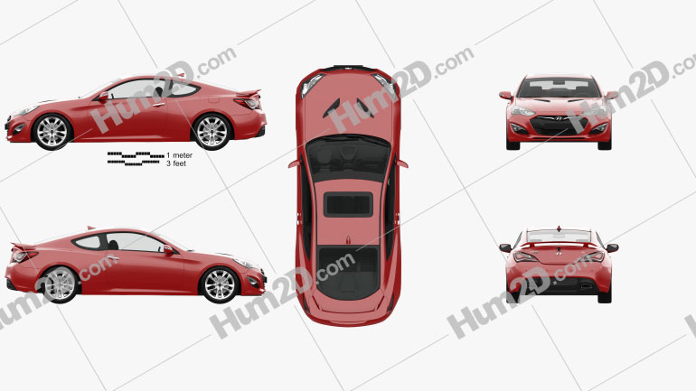 Hyundai Genesis coupe with HQ interior 2014 car clipart