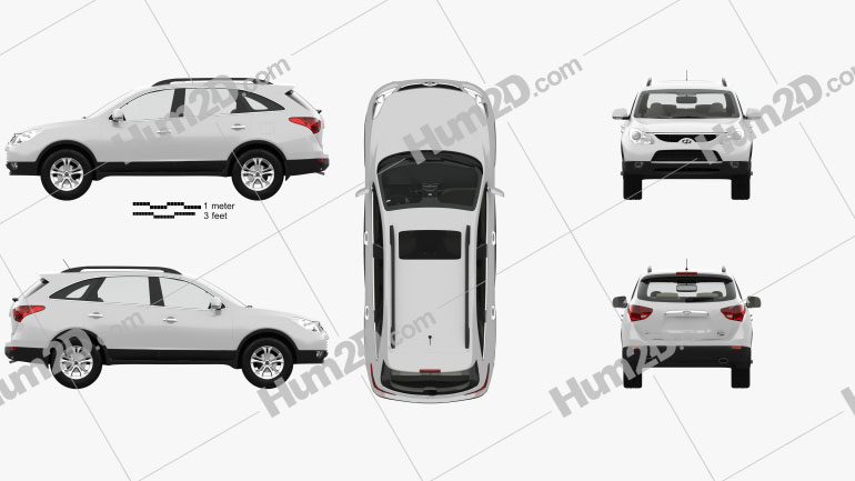 Hyundai Veracruz (ix55) with HQ interior 2014 car clipart