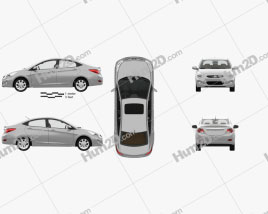 Hyundai Accent (RB) sedan mit HD Innenraum 2014 car clipart
