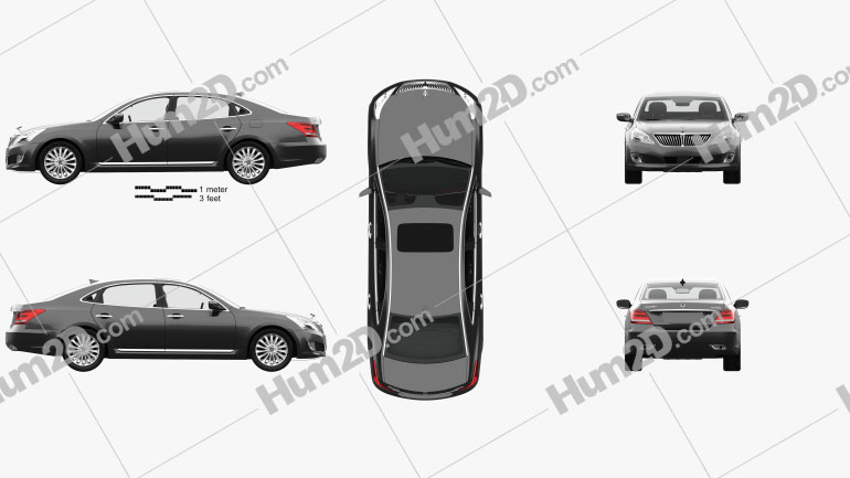 Hyundai Equus (Centennial) with HQ interior 2014 car clipart
