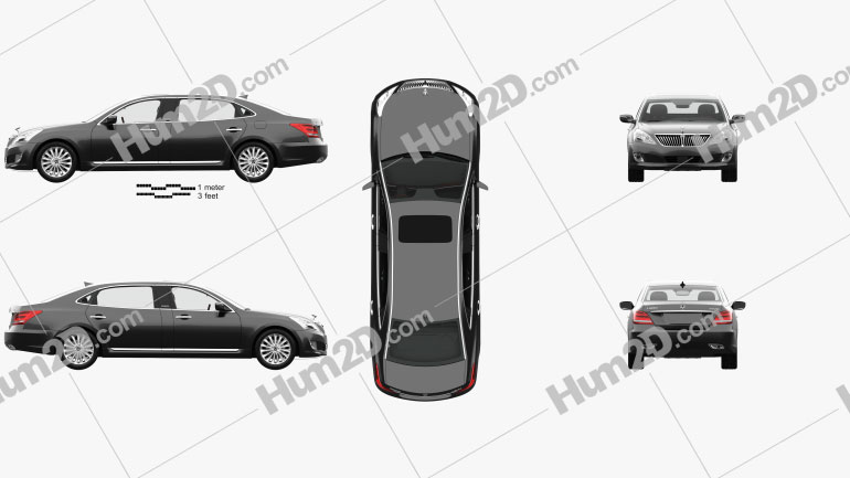 Hyundai Equus (Centennial) limousine mit HD Innenraum 2014 car clipart