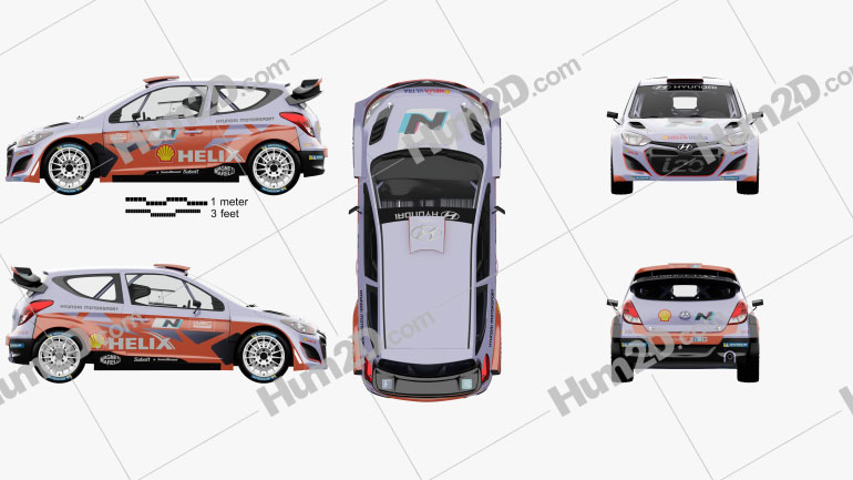 Hyundai i20 WRC with HQ interior 2012 car clipart