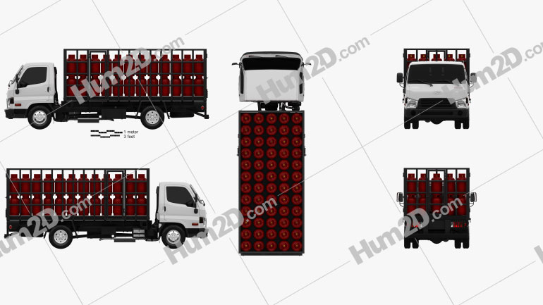 Hyundai HD65 Gas Bottle Truck 2012 Blueprint